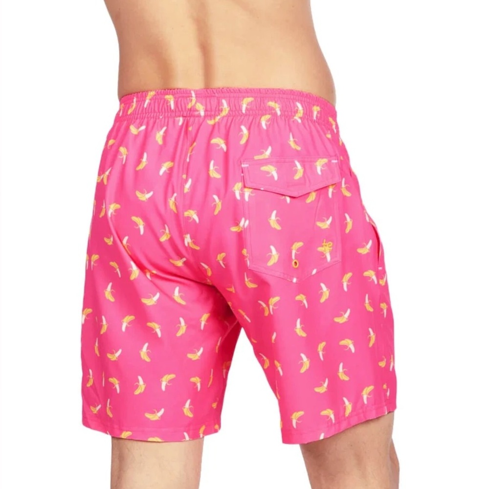 TIPSY ELVES PINK BANANA PEEL STRETCH SWIM TRUNKS NWT MEDIUM - Picture 2 of 3